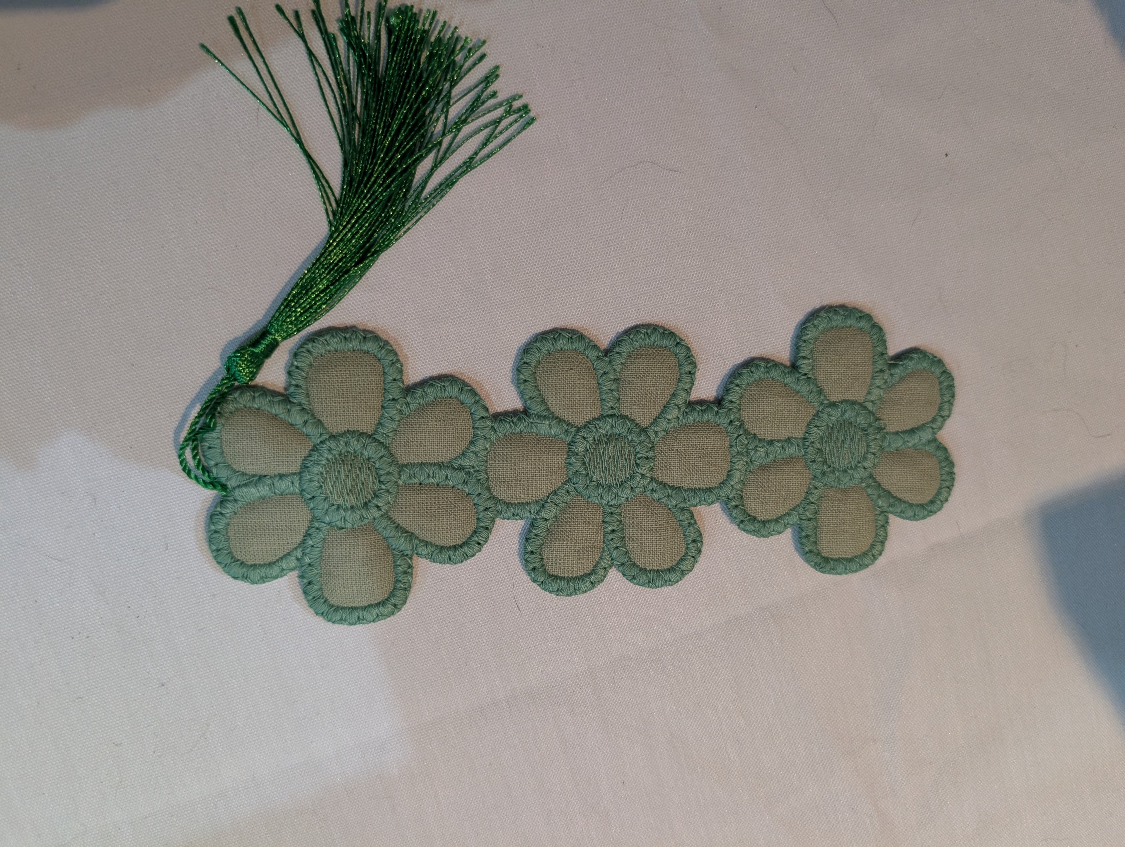 Handmade Embroidered Fabric Bookmark — Crafted from Upcycled Offcuts