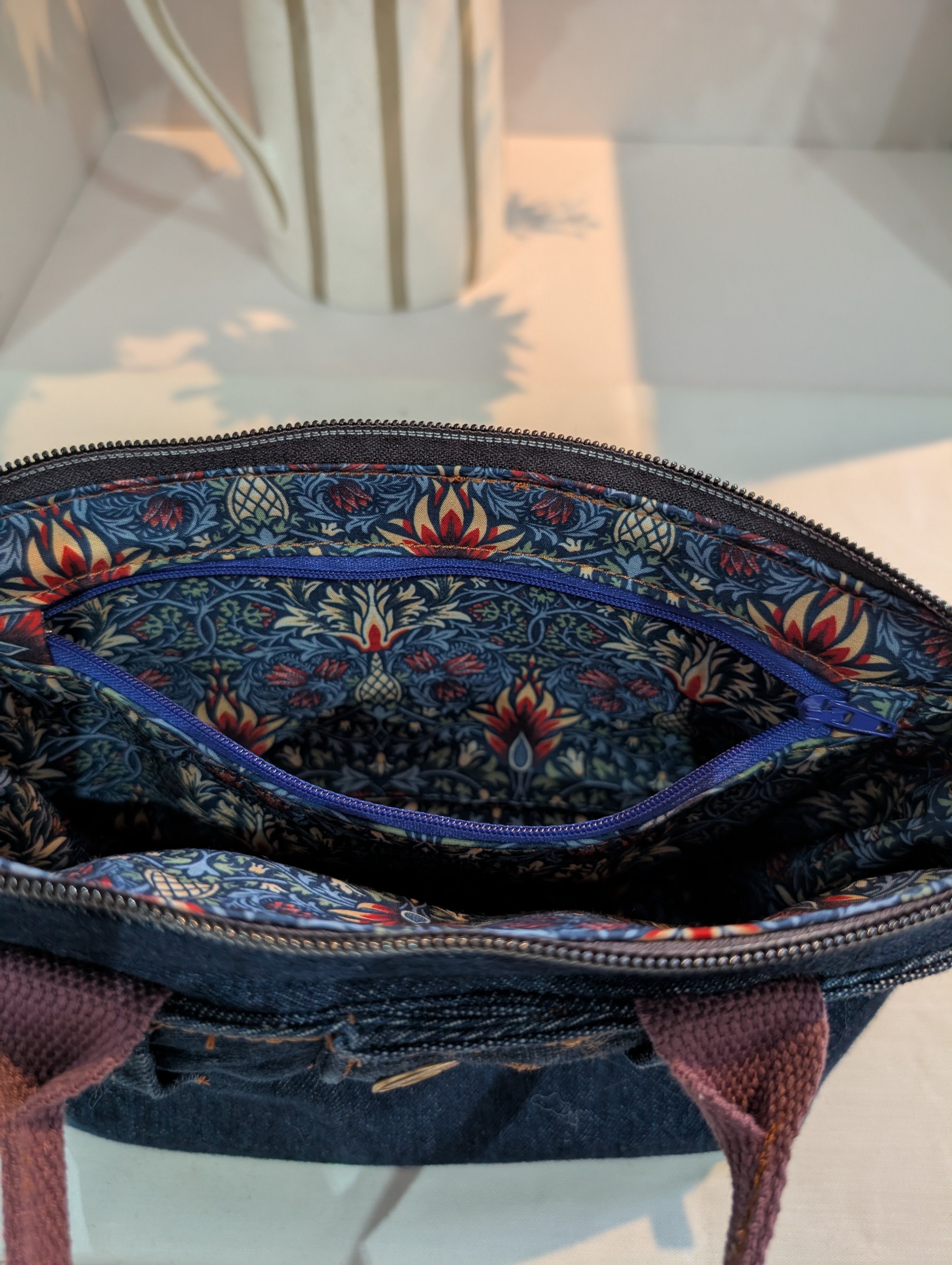 Upcycled Denim Crossbody Tote Bag