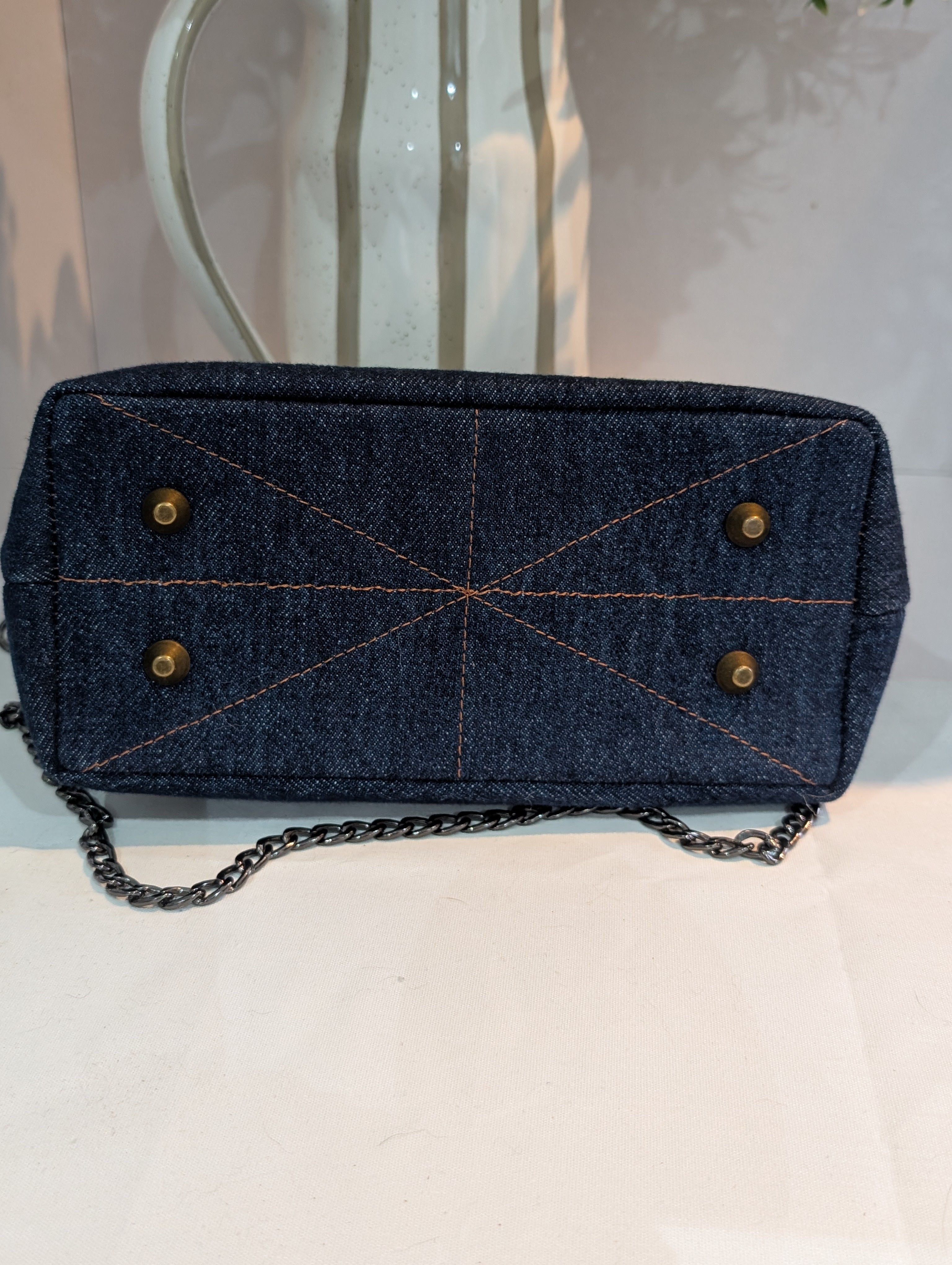 Upcycled Denim Crossbody Tote Bag