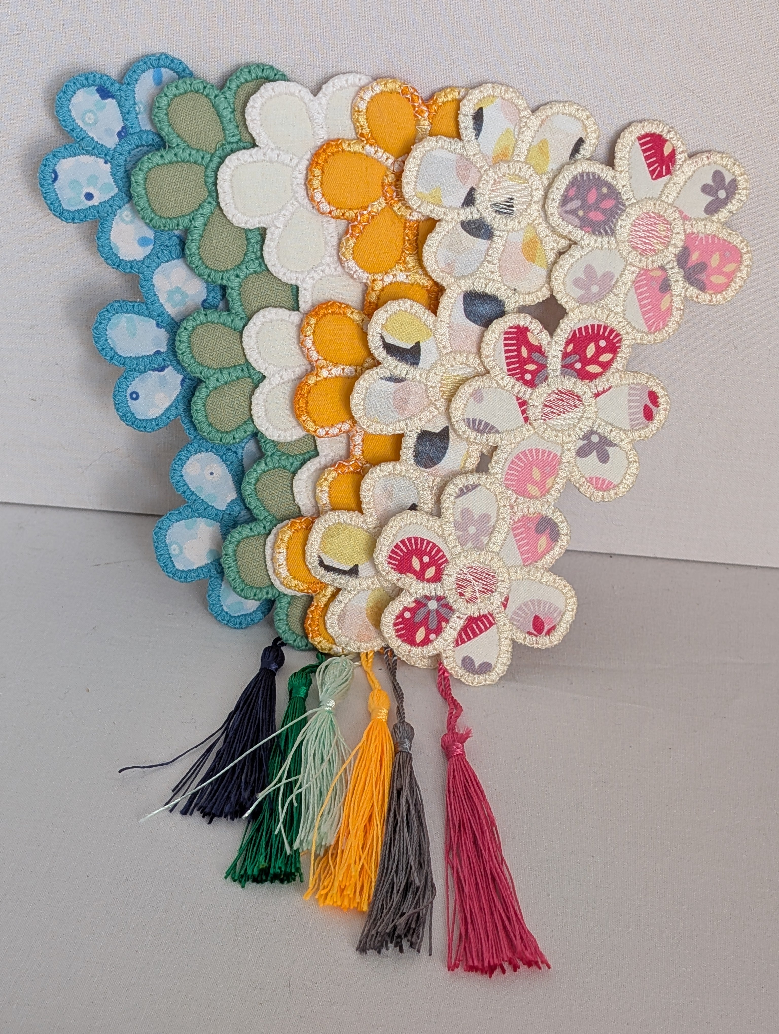 Handmade Embroidered Fabric Bookmark — Crafted from Upcycled Offcuts