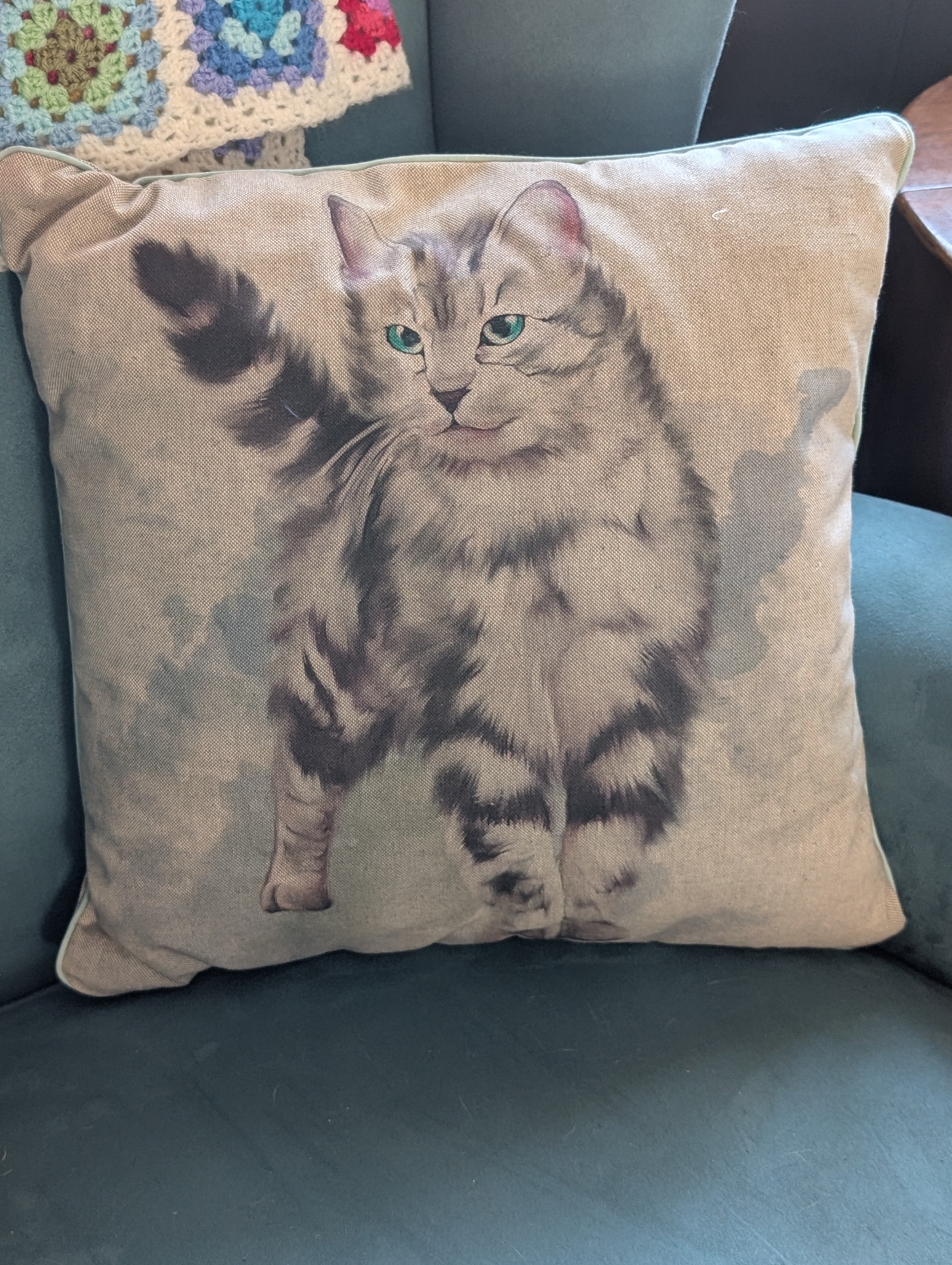 Handmade Decorative Cat Cushion – 18 x 18 inch