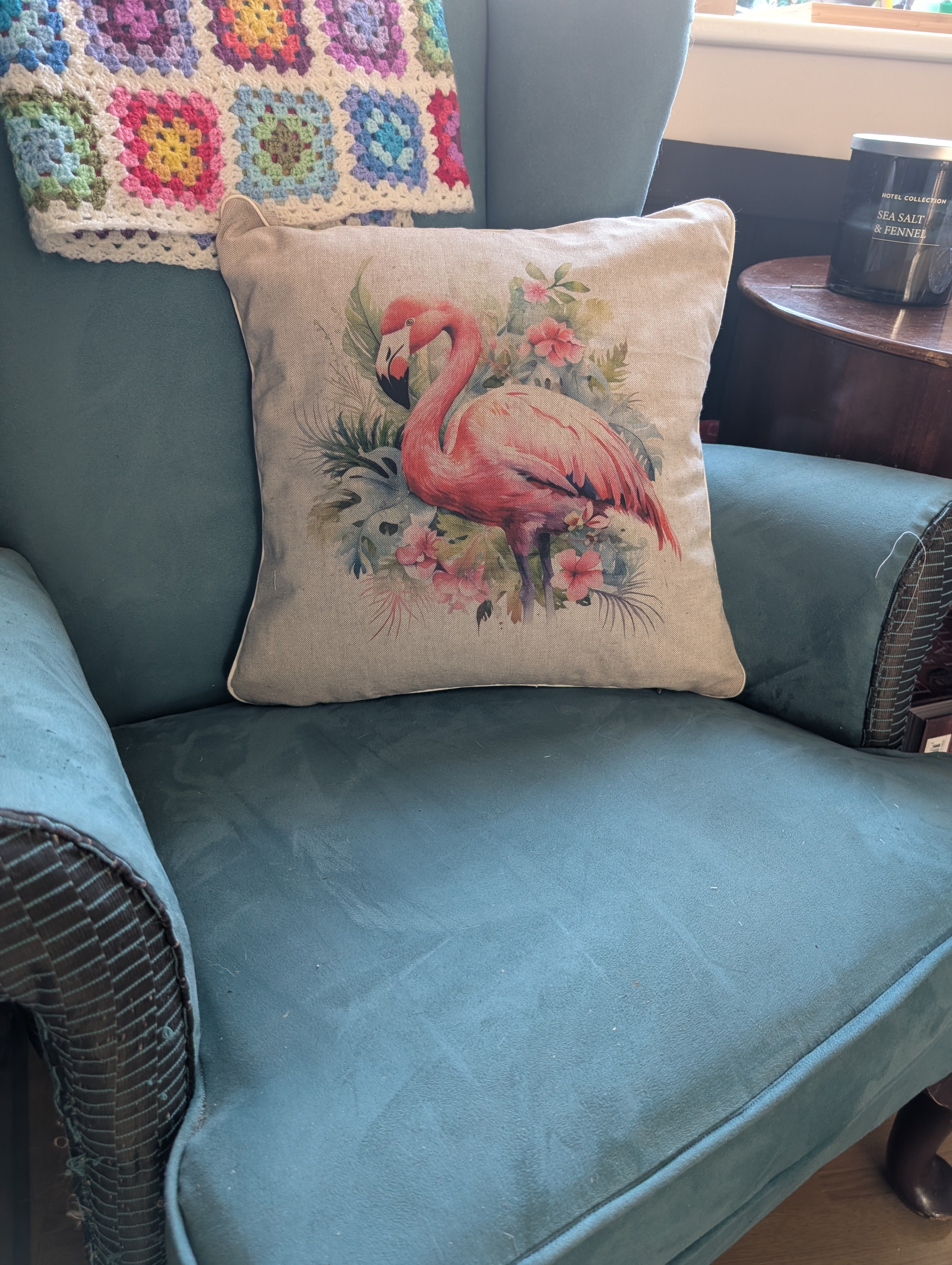Handmade Decorative Flamingo Cushion – 18 x 18 inch