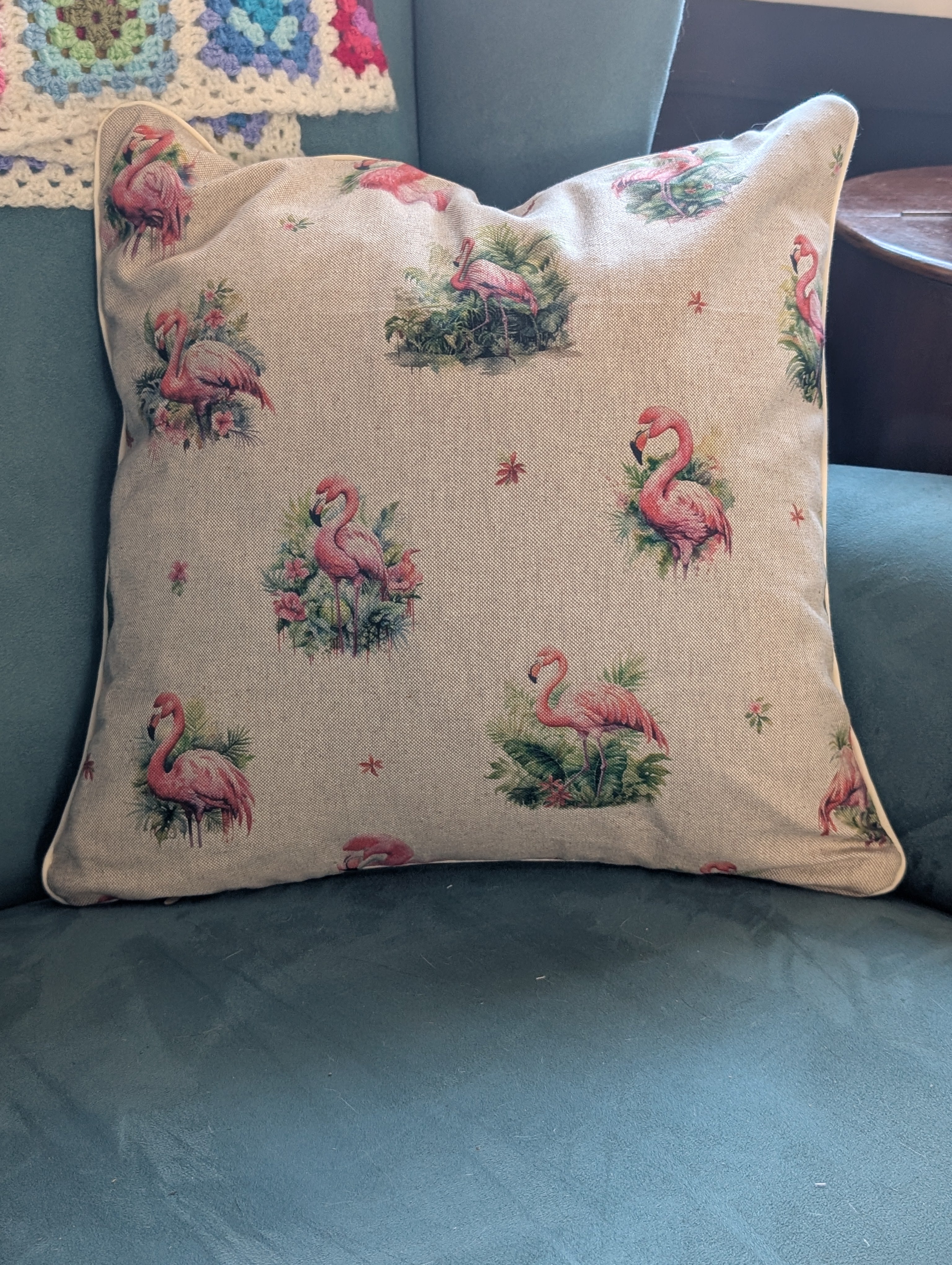 Handmade Decorative Flamingo Cushion – 18 x 18 inch
