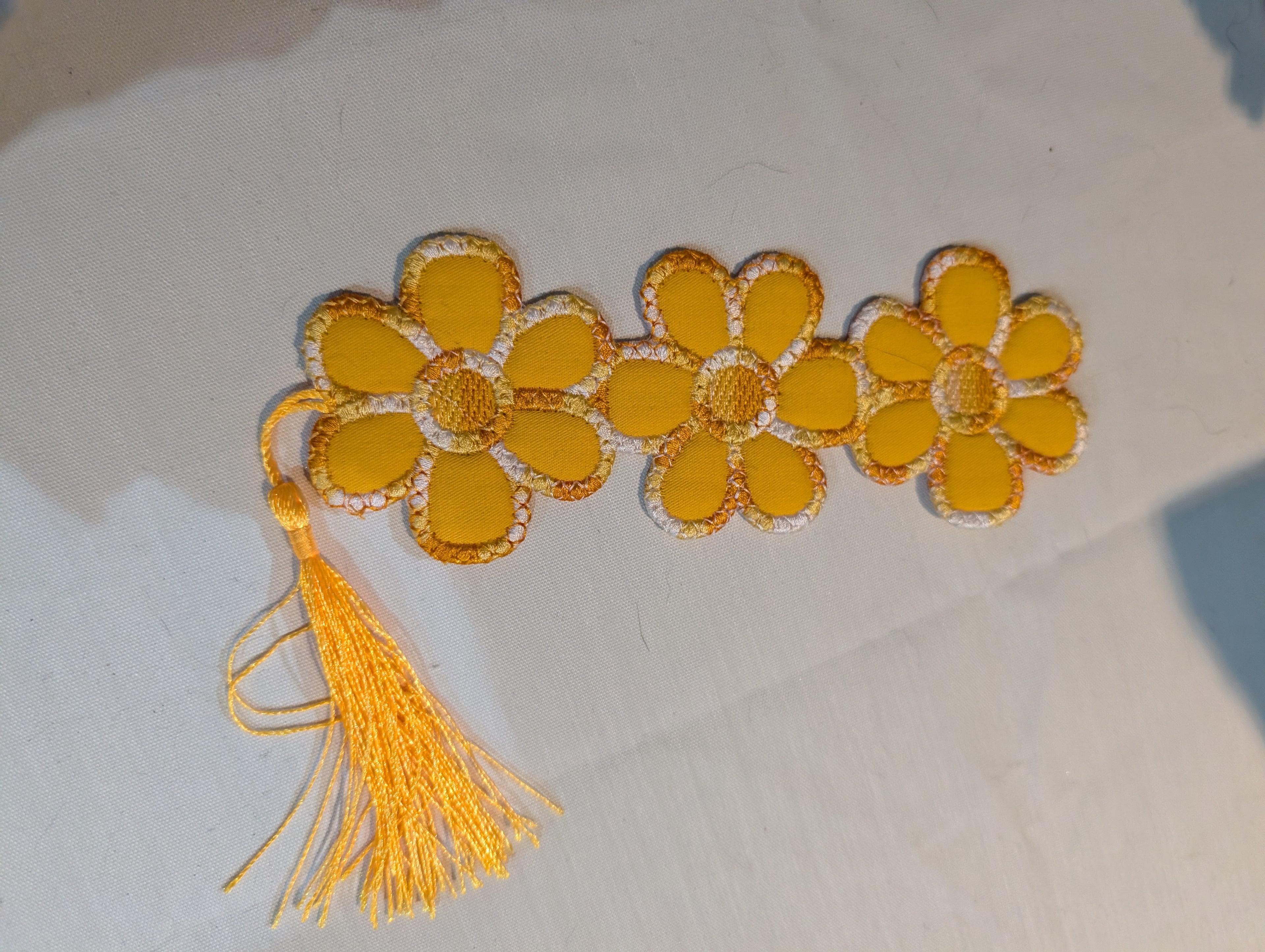 Handmade Embroidered Fabric Bookmark — Crafted from Upcycled Offcuts