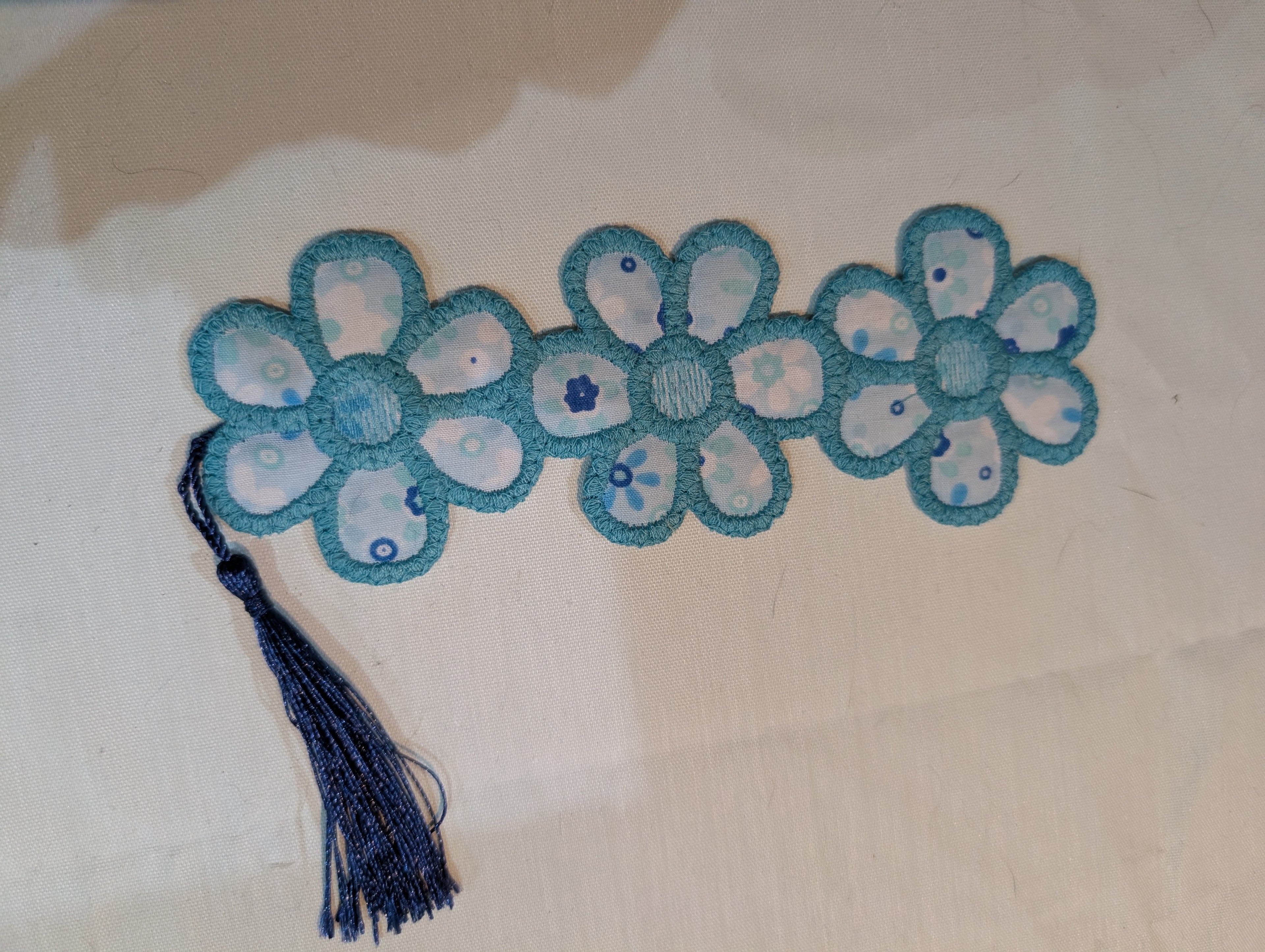 Handmade Embroidered Fabric Bookmark — Crafted from Upcycled Offcuts