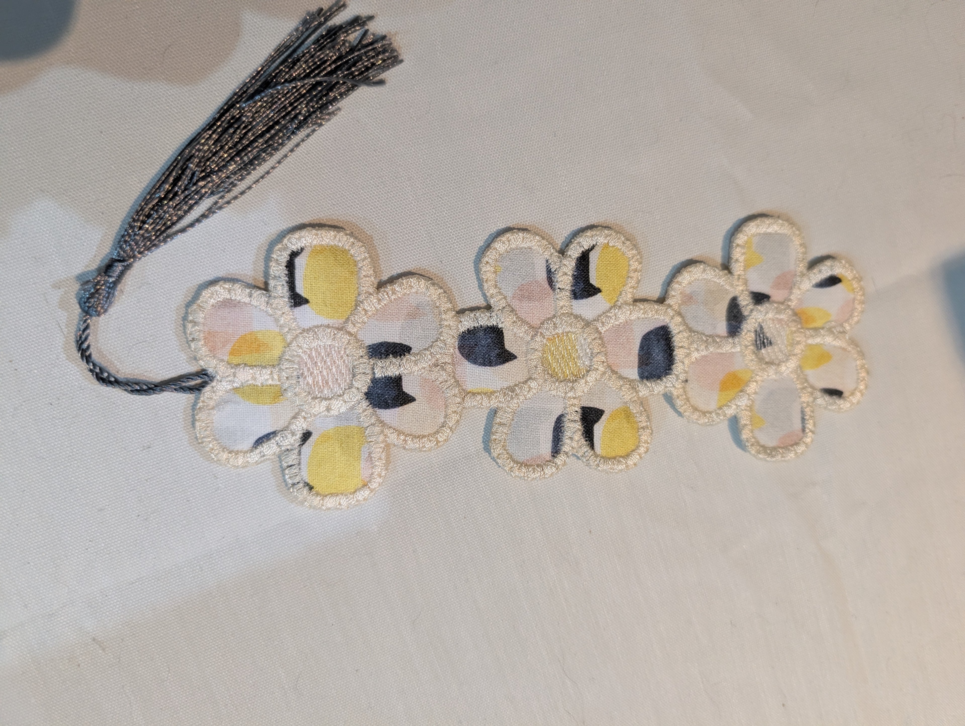 Handmade Embroidered Fabric Bookmark — Crafted from Upcycled Offcuts