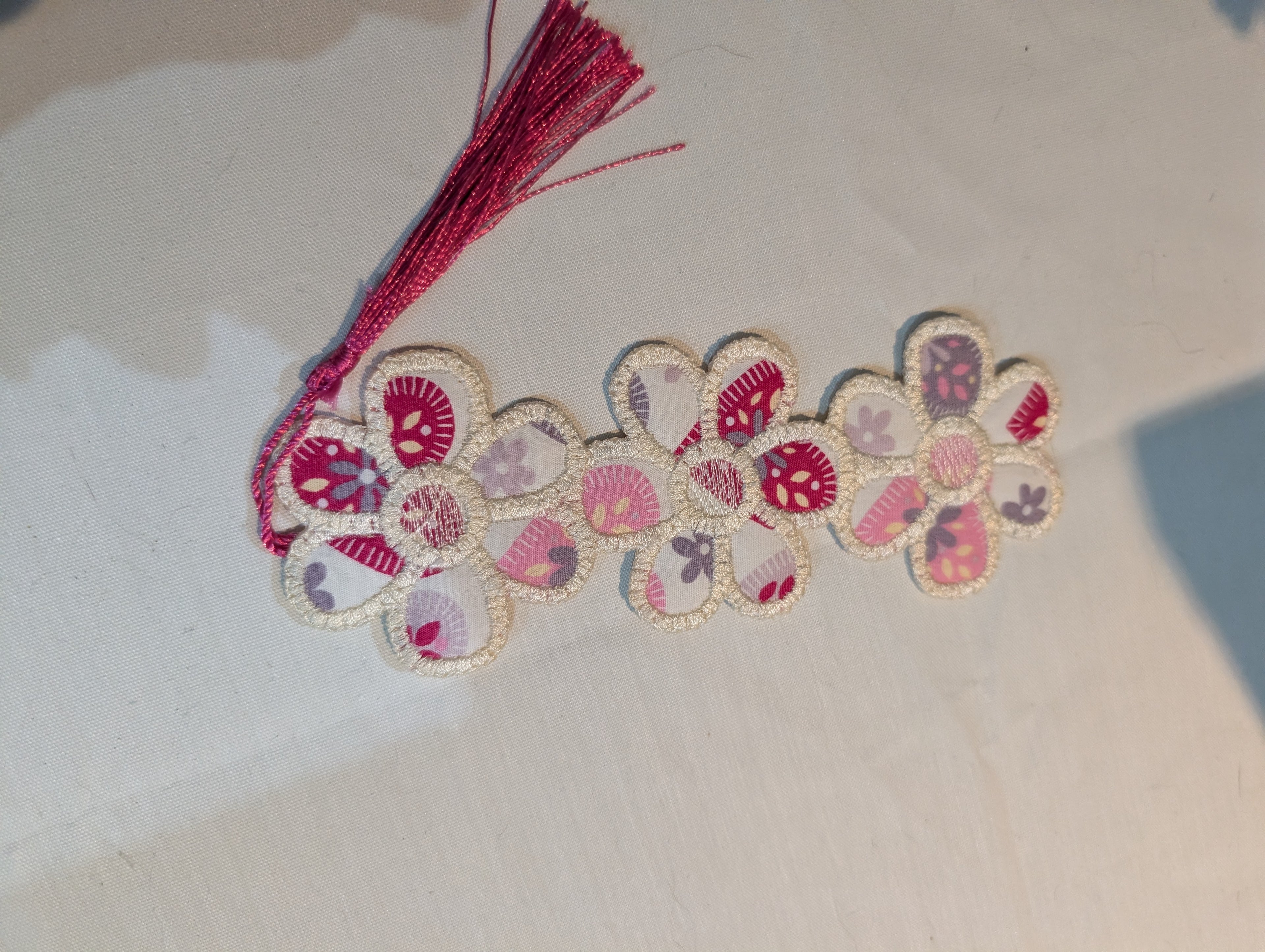 Handmade Embroidered Fabric Bookmark — Crafted from Upcycled Offcuts