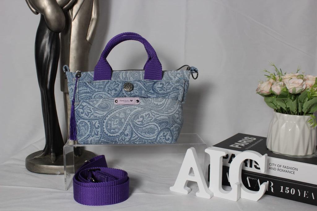 Upcycled Denim Crossbody Tote Bag